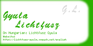 gyula lichtfusz business card
